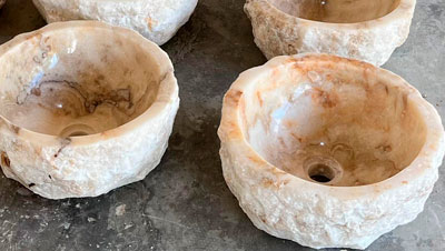 Wash basins from Onyx stone manufacturer in Indonesia.