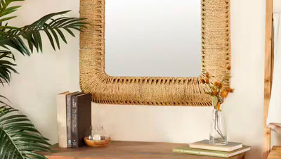 Handmade Boho mirrors from Indonesia for beautiful decor.