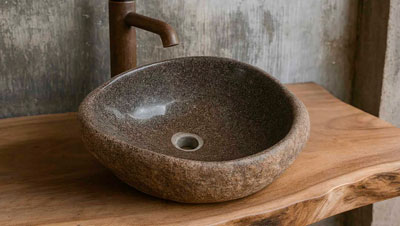 River stone basin factory and supplier from Indonesia.