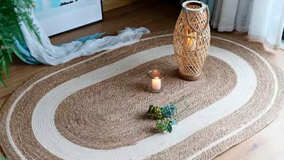 Jute oval rugs manuracturer and exporter for decor.
