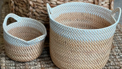 Proveedor de cestas hechas de ratán para decoración del Hogar.