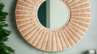 Rattan decor mirrors supplier and exporter from Indonesia.